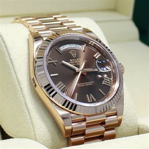 rolex day date 40 rose gold chocolate dial|Rolex Day-Date 40 everose.